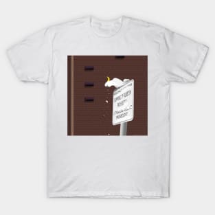 Littering Cockatoo Prohibited Sign Brick Wall T-Shirt